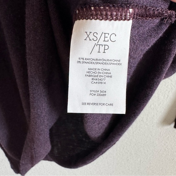 CAbi #3634 Purple Serenity Comfy Oversized Long Sleeve Top Size XS - Picture 5 of 8